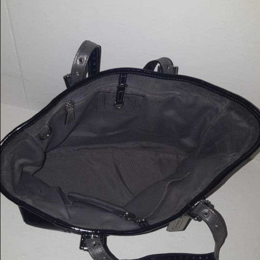 Coach Black Patent Leather Tote - Picture 5 of 9